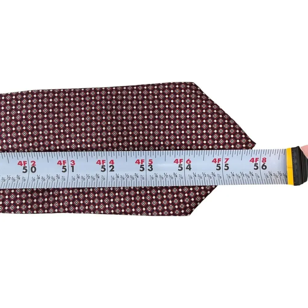 Christian Dior Neck Tie Tye Red White Blue Silk Men’s Made in USA Woven in Italy